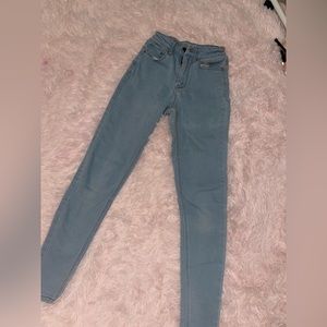 light blue high rise skinny jeans size 1